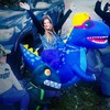 OriginalCup® Inflatable Dinosaur Costume, Blue, Unusual Adult Size Costume, Made