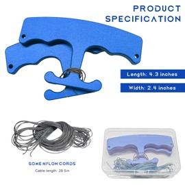 Sun Walker Car Emblem Removal Tool, Vehicle Surface Emblem Removal Kit with Extra 5 PCS 29.5" Nylon Cable, Aluminum Alloy Logo Plate Line Remover for Car Wrapping Film Installation