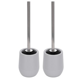 2sets Toilet Bowl Cleaner Brush Lockable Thread Convenient Practical Efficient Safe Reliable Durable Cleaning ToolsGray (2pcs/inner Box)