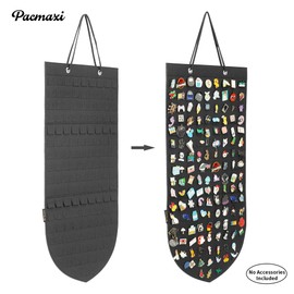 PACMAXI Hanging Brooch Pin Organizer, Display Pins Storage Case, Brooch Collection Storage Holder, Holds Up to 96 Pins.(Not Include Any Accessories) (Black, Small)