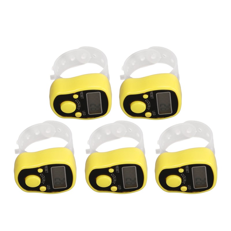5PCS Finger Counter Adjustable Reset Button 5 Digit Number Hand