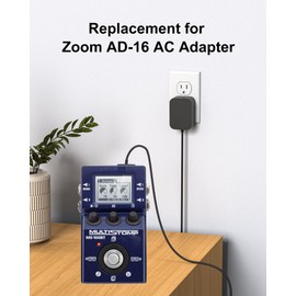 9V for Zoom AD-16 AC Adapter, Works with G3 G3X G2Nu G2.1Nu G5 A3 MS-70CDR MS-100BT MS-50G G2 A2 B2 Effects Pedals