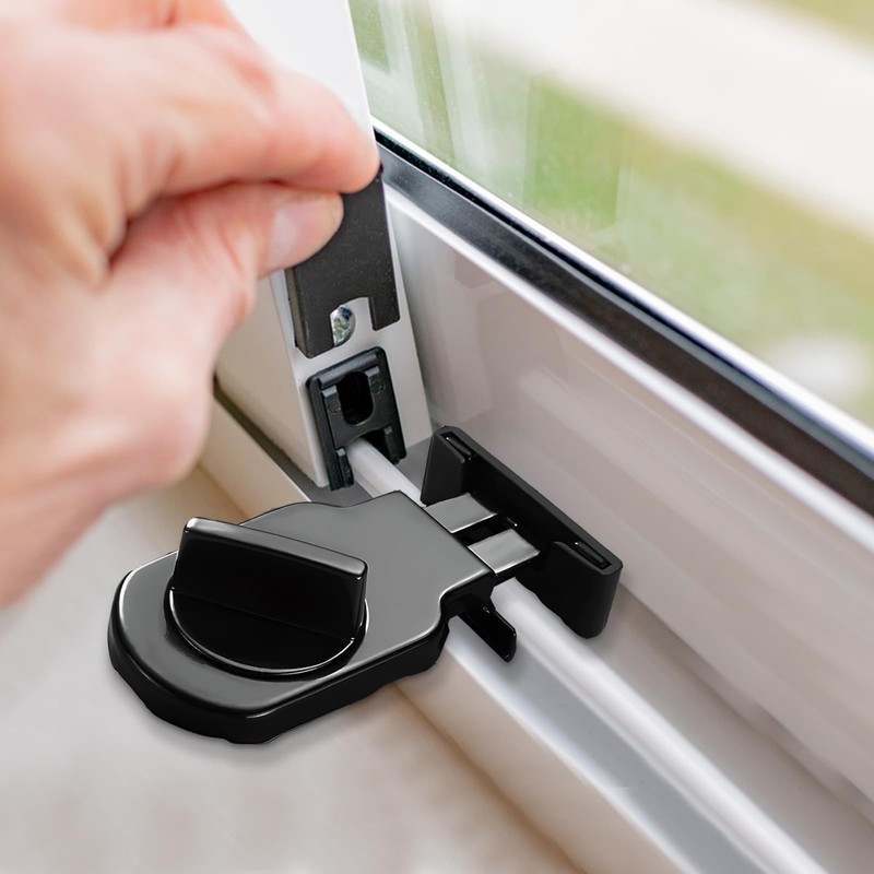 LELE LIFE Sliding Window Locks, Security Window Lock Adjustable Iron