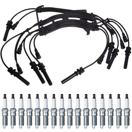 ENA Set of 16 Spark Plug and Wire Set Compatible with Dodge 2004 2005 Durango, 2003 2004 2005 Ram 1500 Ram 2500 Ram 3500 5.7L