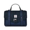Islander Harris Tweed Large Satchel, Navy Overcheck