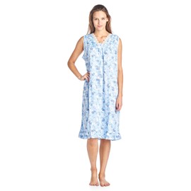 Casual Noches de las mujeres sin mangas floral Encaje y Cinta camisón, azul, (Floral/blue)