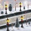 Hotop 18 Pcs Christmas Village Set Mini Christmas Village Accessories
