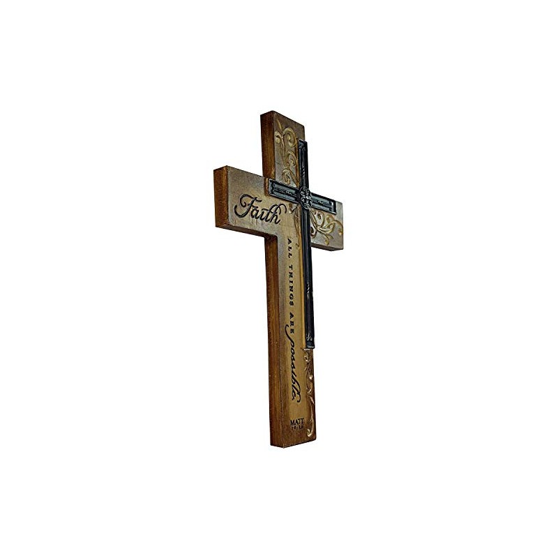 Dicksons Faith All Things Filigree Wood Look 9 Inch Resin