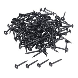 dophee 100Pcs Black Upholstery Nails Tacks, Iron Vintage Round Head Thumb Tacks Push Pin Studs for Furniture Sofa Door Cork Board DIY Projects Home Decoration, 5x17mm/0.20"x0.67"