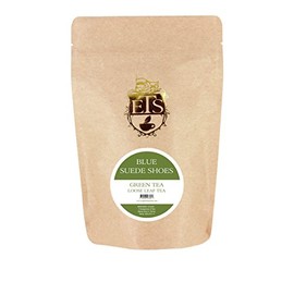 Blue Suede Shoes Green Tea - 4oz | Loose Leaf Tea Pouches | Smooth Sweet Flavor with Mild Noisette Notes | Chinese Hunan Green Tea | Delicious Hot or Iced Tea