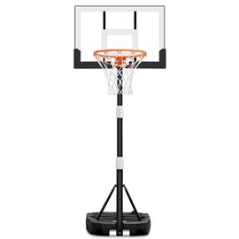 Seray Kids Basketball Hoop, 3.2 to 7.2FT Adjustable Height, Swimming Pool Basketball Hoop Outdoor 28in Backboard for Kids/Adults Indoor Outdoor - Color: White