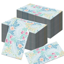 Vintage Floral Paper Napkins, 80PCS Vintage Floral Guest Paper Napkins Disposable, Blue Retro Plants Wildflower Lunch Dinner Hand Napkin for Wedding, Theme Party, Birthday, 4.5x8 Inch