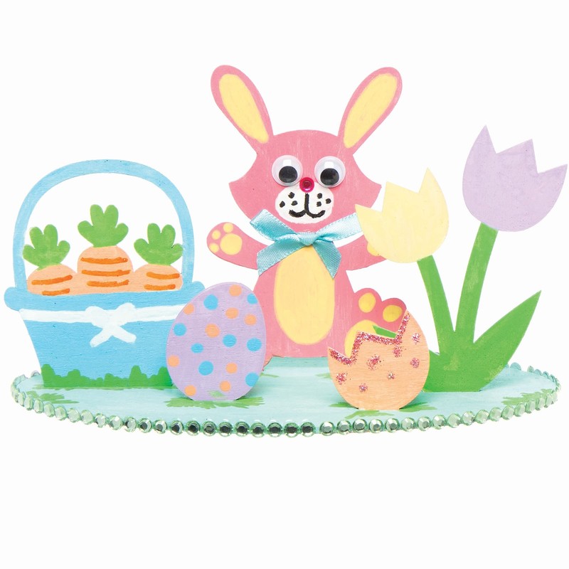 Baker Ross FC615 Easter Scene Wooden Craft Set, Assorted