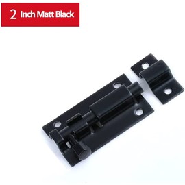 2 inch Stainless Steel Square Door Latch Bolt Securing Internal Door Latches Bolts for Bedrooms, Bathroom Toilet Gate and Wooden Doors Matte Black