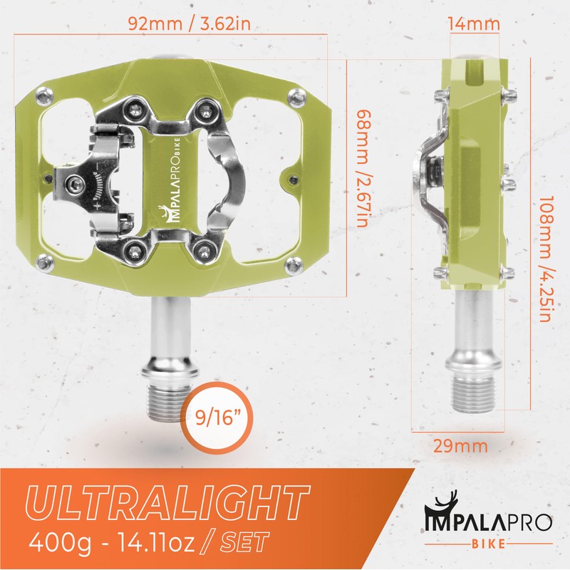 IMPALAPRO - Click Pedals Double Function SPD/Platform Compatible with Shimano