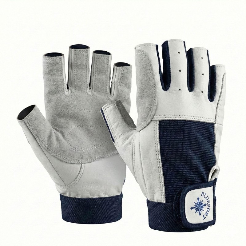 BluePort Segelgloves aus leather - 5 Finger frei S