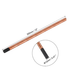 PATIKIL 10pcs 12mmx305mm(0.47"x12") Carbon Arc Air Gouging Rods Copper Graphite Coated Gouging Electrode Rods for Welding
