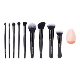 e.l.f. Ten Out Of Ten Brush - Juego de 10 brochas para cara, ojos, cejas y más, cerdas sintéticas, veganas y libres de crueldad animal