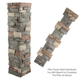 GenStone Faux Stacked Stone Flat Pillar Cap 13.5" x 13.5" x 1.75" in Stratford Color for Do It Yourself Friendly Home Improvement Projects