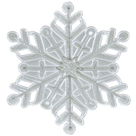 Grelucgo Set of 4 Embroidered Christmas Holiday Table Placemats, Double Thickness (Silver Snowflakes)