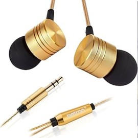 Wired Earbuds in-Ear Headphones, earphones with Microphone,Adjustable Noise Cancelling eaphone,Headset with Microphone Isolating and Deep Bass,Lightweight Earpiecs with Tangle Free Cable (Gold)
