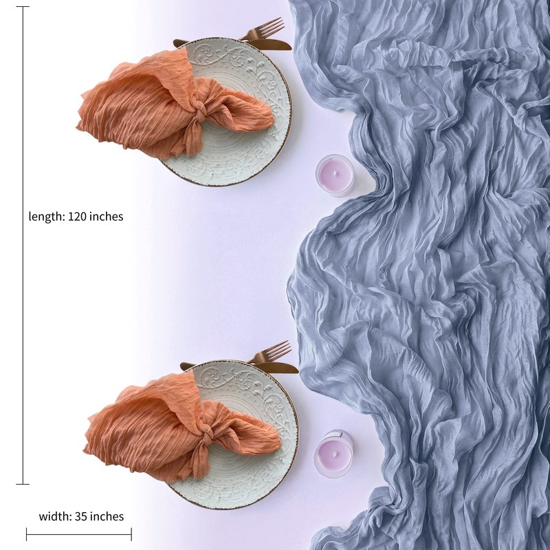 6 Pieces Dusty Blue Cheesecloth Table Runner 10 Ft Cheese