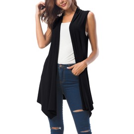 Urban GoCo Women's Sleeveless, Draped, Cardigan - xl