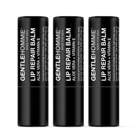 Lip Repair Balm - Men’s Lip Balm with SPF 15 - With Aloe Vera & Vitamin E - Repair & Hydrate Dry, Cracked, Chapped Lips - Long-Lasting Moisture - Clear Balm - Lip Care - Vegan - 3 Pack