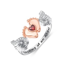 OKROKTOT Angel Wings Ring 925 Sterling Silver Mothers Day Ring Wings Jewelry for Women