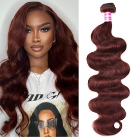 UNICE Reddish Brown Body Wave Human Hair Weave 1 Bundle 22 inch Brazilian Remy Human Hair Sew In Extensions 33b Color Soft and Keep Waves after Multiple Washes