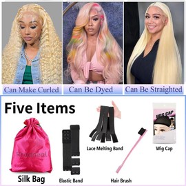 Rruaneal 200 Density 613 Wear and Go Glueless Wigs Human Hair Pre Cut 7x5 613 Body Wave Lace Front Wig Human Hair 22Inch Glueless Blonde Wigs Human Hair 613 HD Lace Frontal Wigs for Black Women