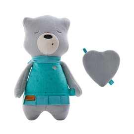 myHummy Lena Grey – The Cuddly Friend with Back Pocket for Heat Cushion or Sound Module, Includes Heart-Shaped Fabric Bag