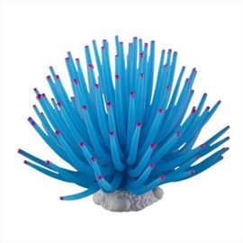 UUPP Artificial Soft Sea Anemone Coral Plant for Aquarium Fish Tank Decoration Silicone Aquarium Ornament, Blue