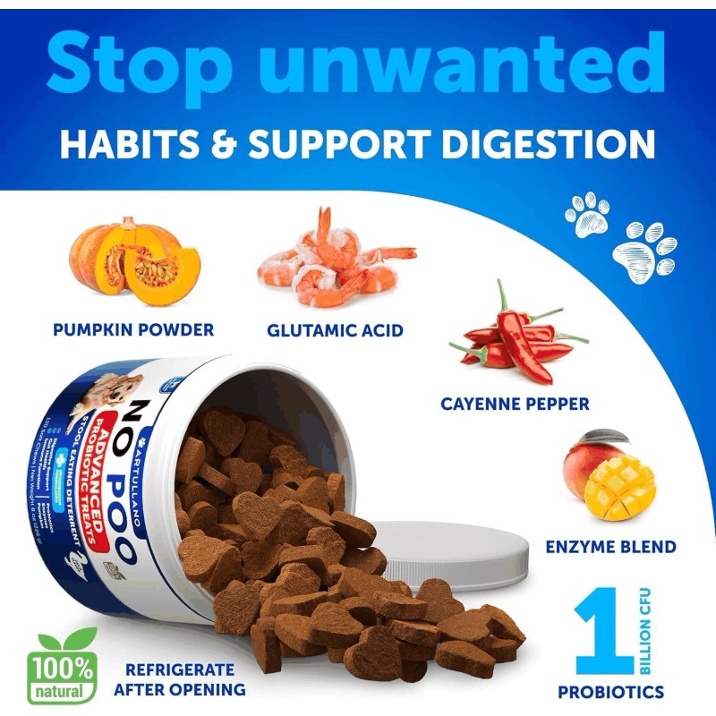 Artullano No Poo Chews for Dogs Puppy Coprophagia Stool Eating