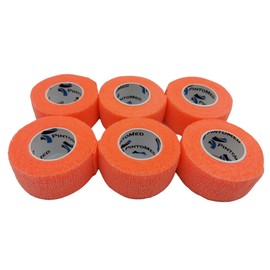 PintoMed PintoMed Selbstklebender Finger Verband, Gedehnt C 6 x Orange - 2,5 cm x 4,5m - Koh?sive Bandagen Rollen, Haftbandage, Fixierbinde selbsthaftend, Sport Tape, Handgelenk, Bein, Arm, Vet Wrap