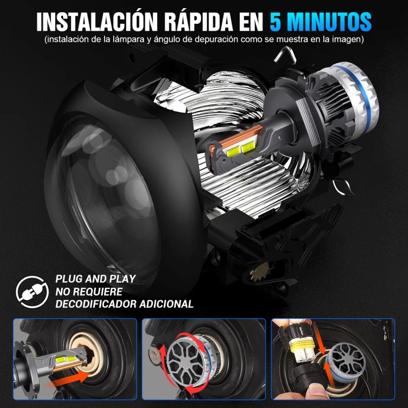 Kit De Faros H4 H11 H7 9005 9006 Luz Led