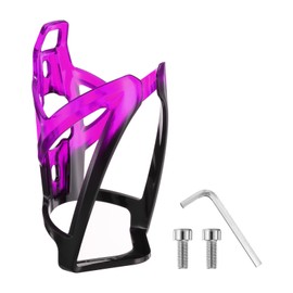 sourcing map Bike Water Bottle Holder 5.3" PC Universal Bicycle Bottle Cages Ultralight Cycling Hydration Brackets with Screws for MTB Mountain Road Gravel, Black Purple