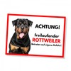 Rottweiler Freilaufender Hund Dog Sign Saying Door Sign Dog Sign