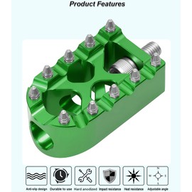 Anti-Skid Gear Shifter Peg Wide Shift Peg 360° Roating Pegs Compatible with Harley Touring Street Glide,Road Glide,Road King,Softail,Dyna,Sportster,MX Chopper Bobber (Green)