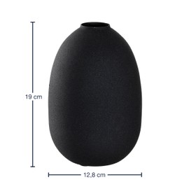 Leonardo Casolare Vase, 1 Piece, Oval Shaped Decorative Vase, Elegant Metal Vase in Black, Classic Design, 19 cm High, 041698