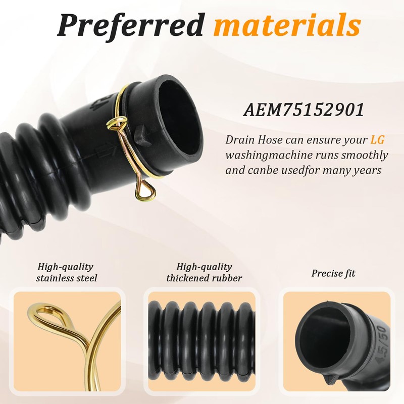 AEM75152901 Hose Assembly,Fits for LG Washer Washing Machine Drain Hose