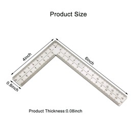 GSDOXLE Stainless Steel L Shaped Ruler,4 inch by 6 inch,Square Framing Measuring Tool for Engineer Carpenter