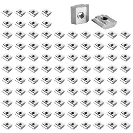 GETLITOOL Pack of 100 Slot Nuts Slot 8, Series 3030 M6 Sliding Nuts T Nut Heavy B Type Nut 8 M6 Carbon Steel Thread, T-Nut Hammer Nut for Aluminium Profile Extrusion Slot Standard 30 Series