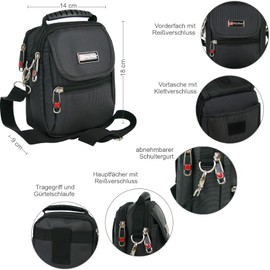Bag Street International Small Black Shoulder Bag for Men with Multiple Compartments