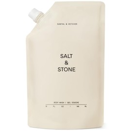 Salt & Stone Body Wash with Antioxidants for Deep Moisture | For Women & Men, Sulfate, Paraben, & Dye Free, Leaving Skin Soft and Hydrated | Santal & Vetiver Refill 32 fl oz