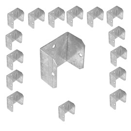 Fence Panel Clips Trellis U Clip Bracket for Timber Posts, Anti Rattling Secure Fence or Refix Panel Galvanised Fencing Clips 47mm Fence Panels (Pack of 16)