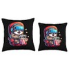 Gamer Sloth Popcorn Gaming Chair Headphones Games Player Throw Pillow