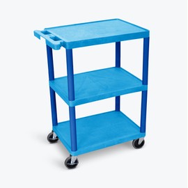 FSE 373-BUSTC222BU Flat Shelf Cart - Three Shelves