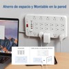 Glückluz Regleta Multicontacto Pared USB, Conector Múltiple con Varios Enchufes
