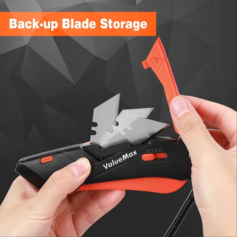 ValueMax 2-Pack Box Cutter Knife, Self-Retracting 3-Position Locking Blade, Safety